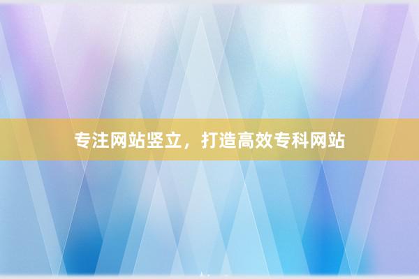 专注网站竖立，打造高效专科网站