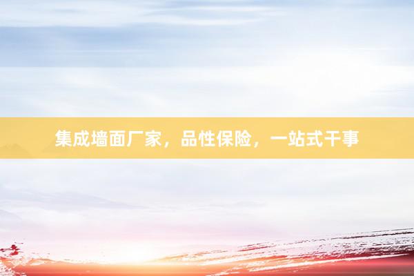 集成墙面厂家，品性保险，一站式干事