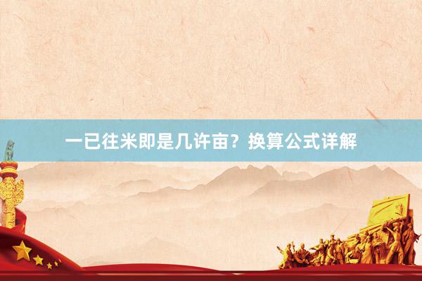 一已往米即是几许亩？换算公式详解