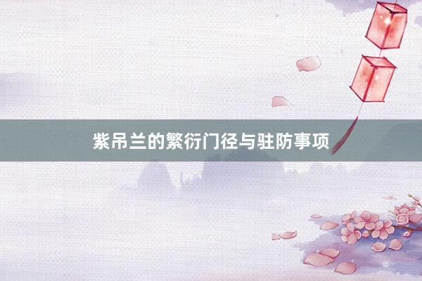 紫吊兰的繁衍门径与驻防事项